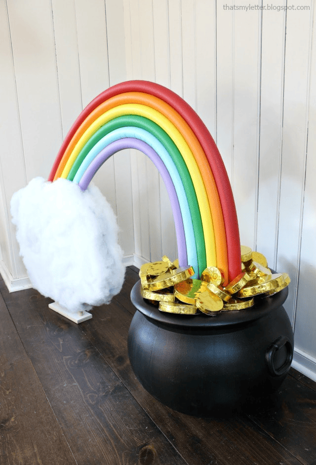 diy rainbow gold pot 