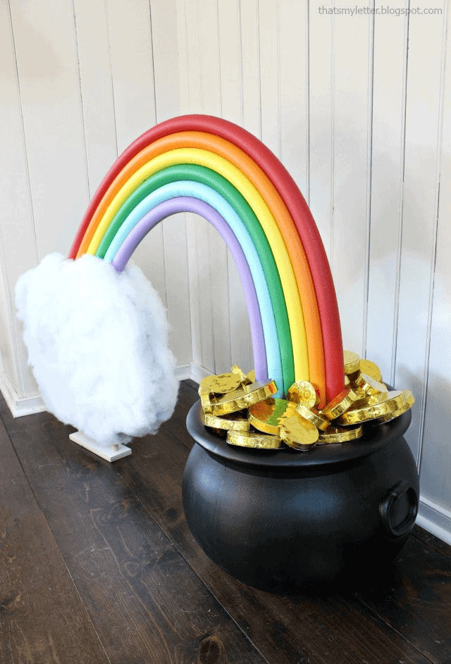 diy rainbow gold pot 