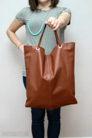 diy leather tote bag