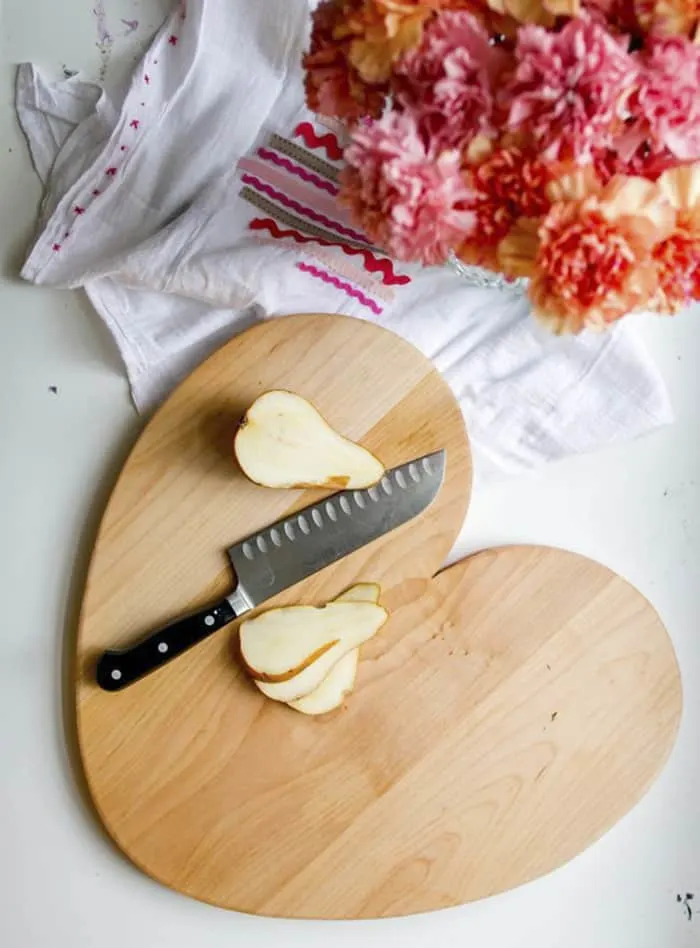 heart shaped cutting board