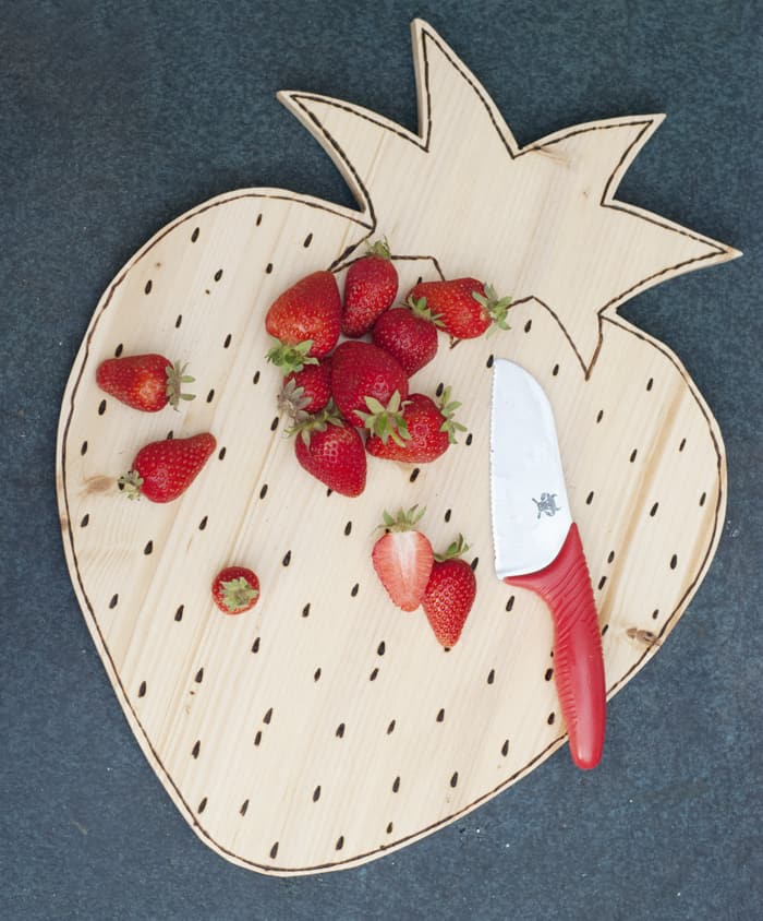 strawberry chop board