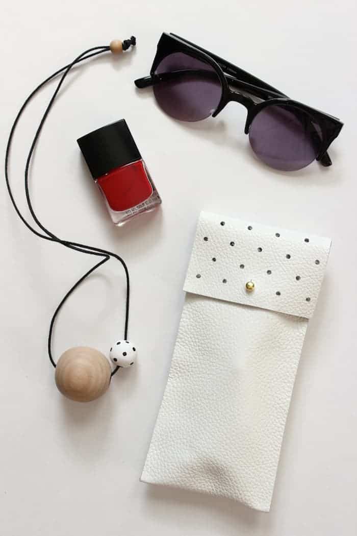 diy leather glasses case