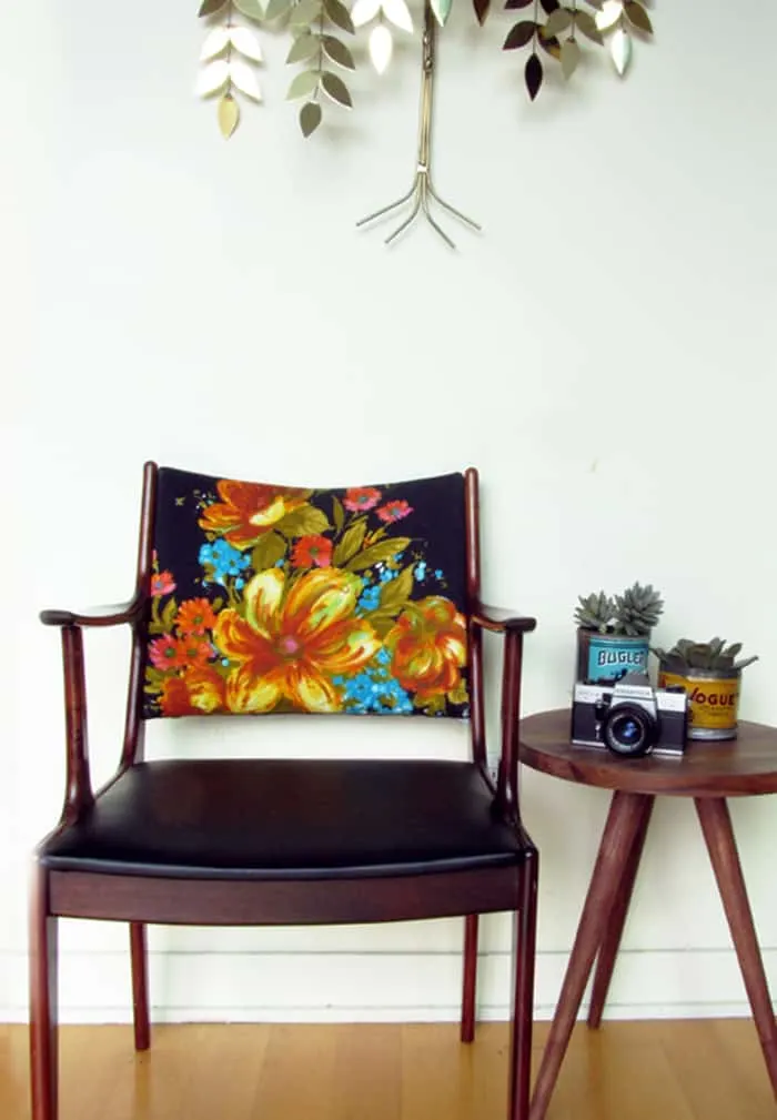 embroidered chair makeover