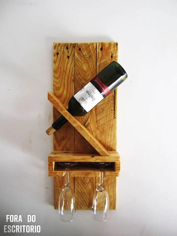 wine bottle and glass storage diy
