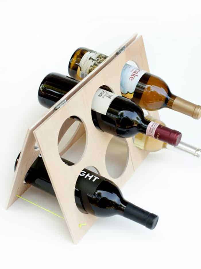 plywood wine bottle organizer