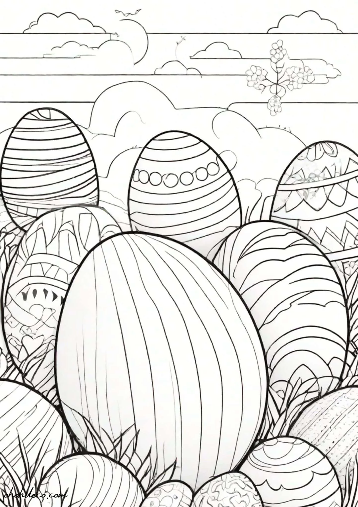 easter eggs coloring page