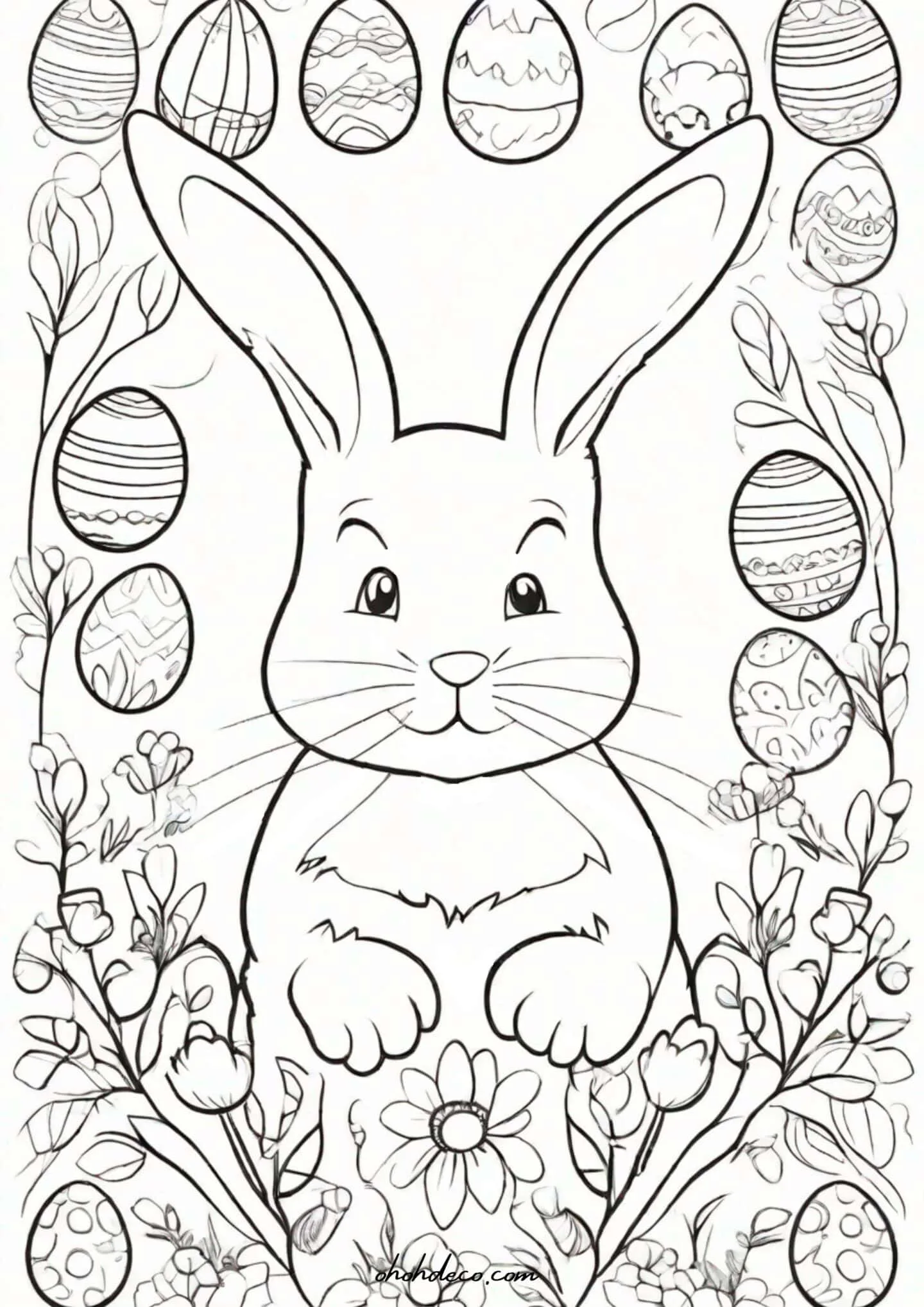 easter bunny color sheet