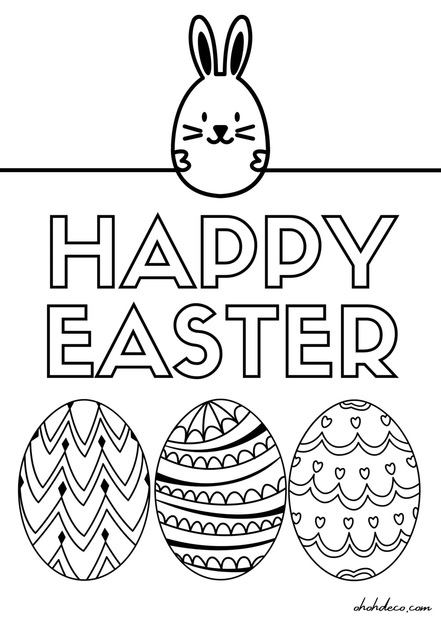 happy easter color sheet