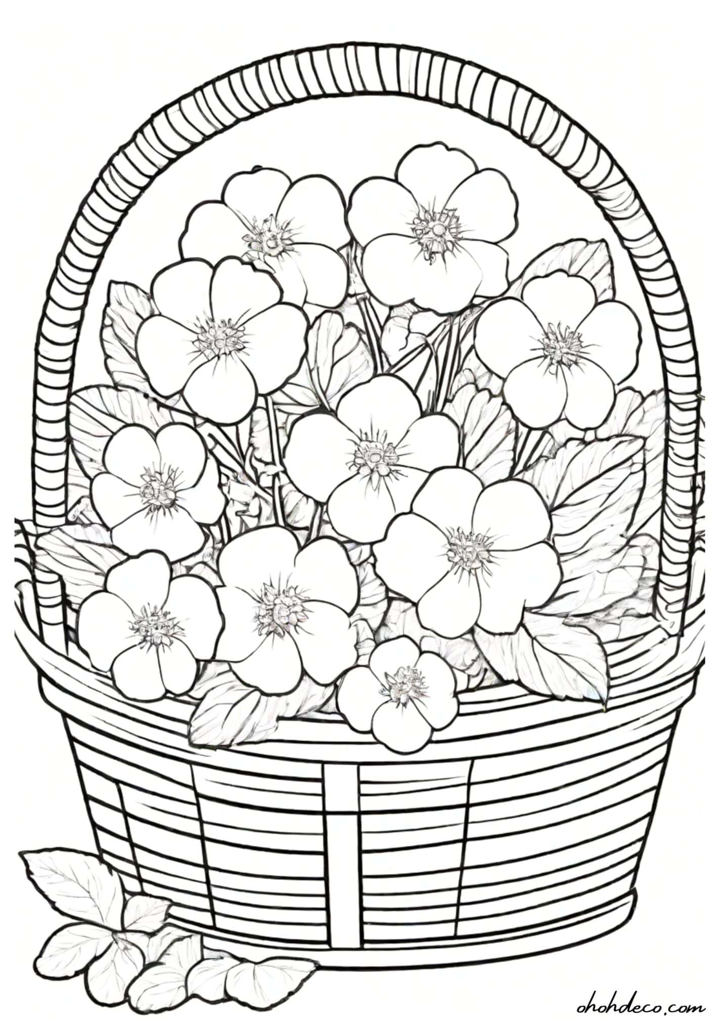 basket flower coloring page
