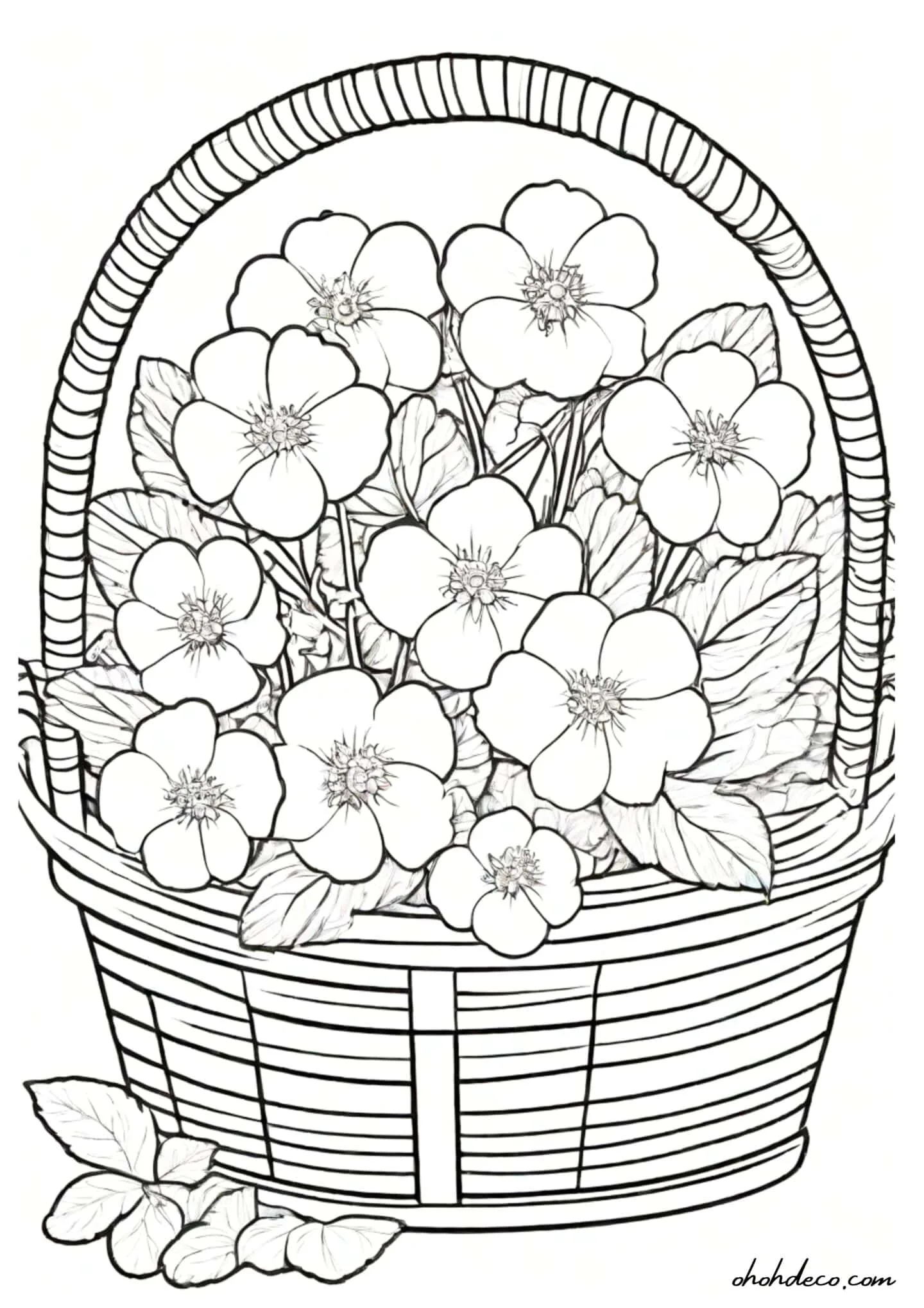 basket flower coloring page