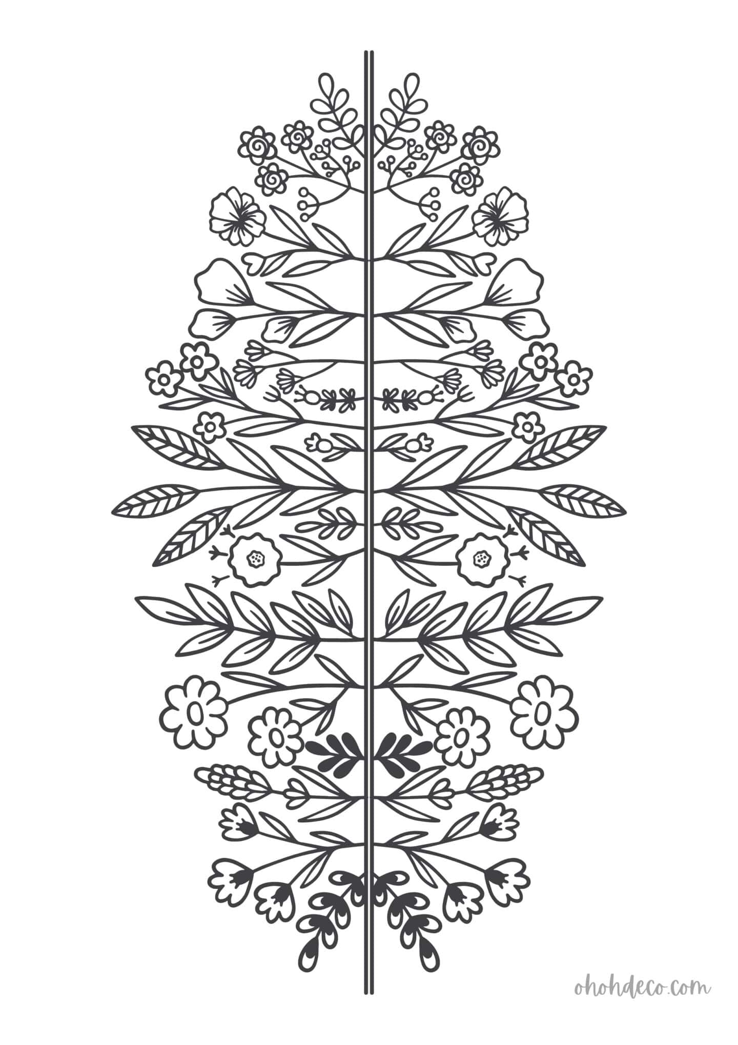 flower leaf coloring page