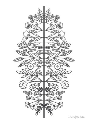 flower leaf coloring page