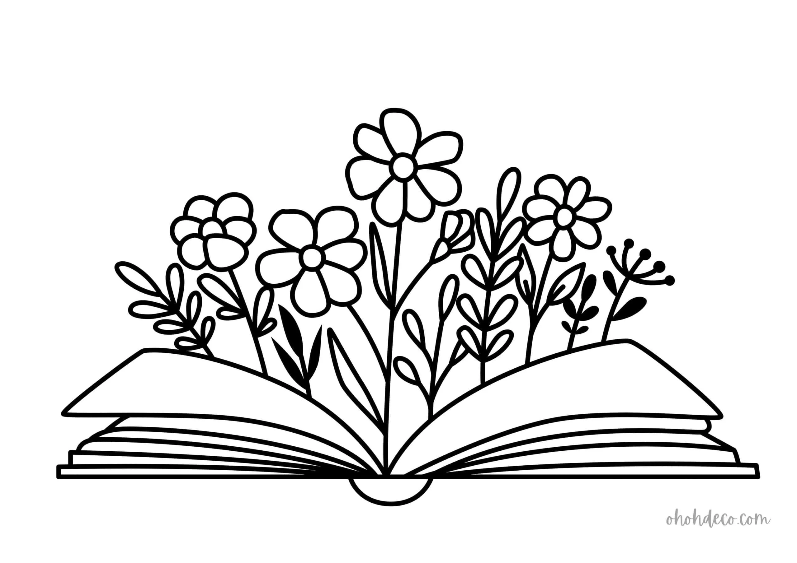 book flowers drawings