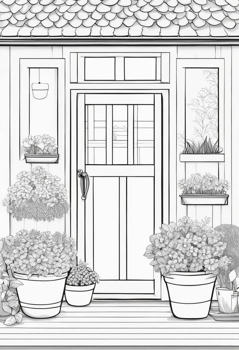 coloring page garden 