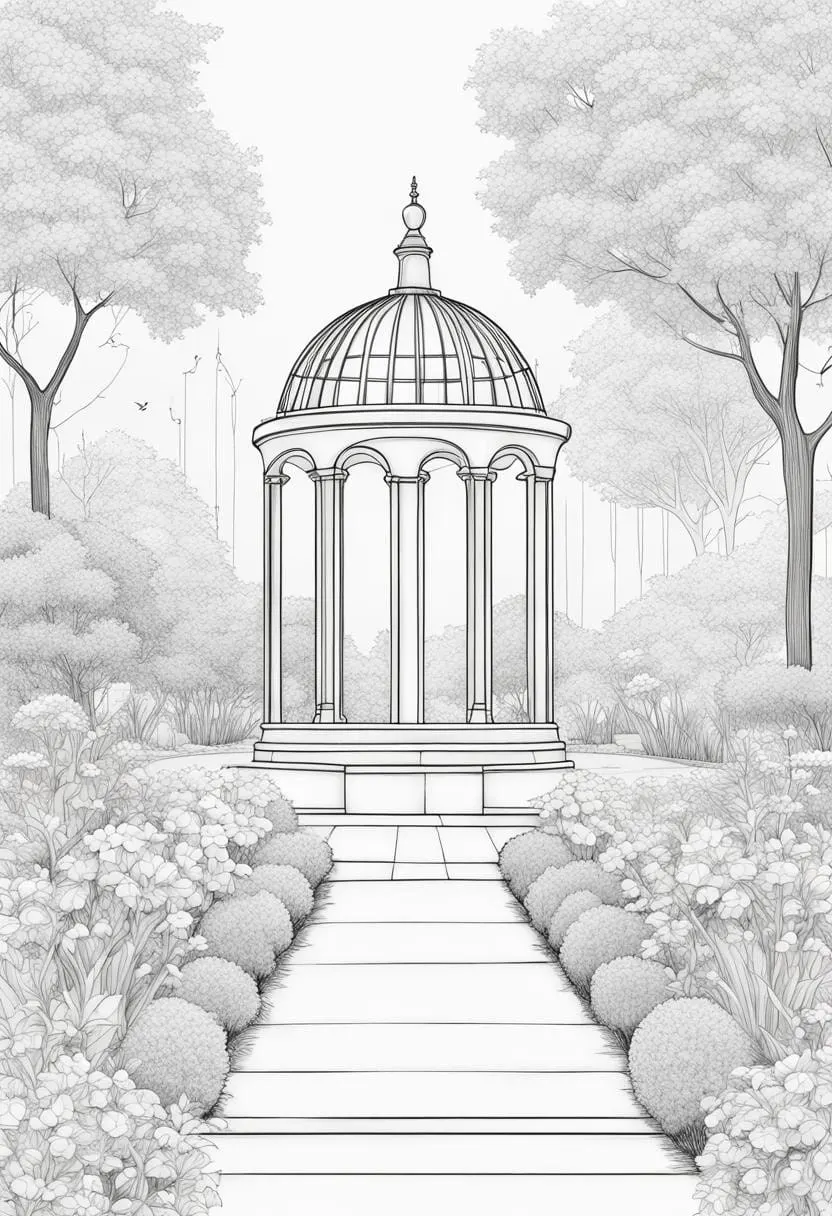 coloring garden gloriette