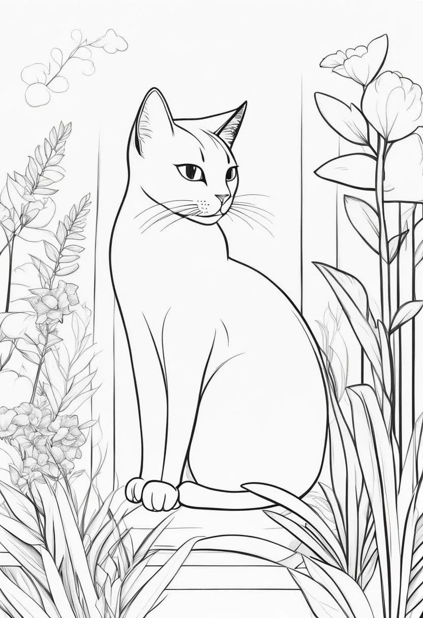 coloring page cat