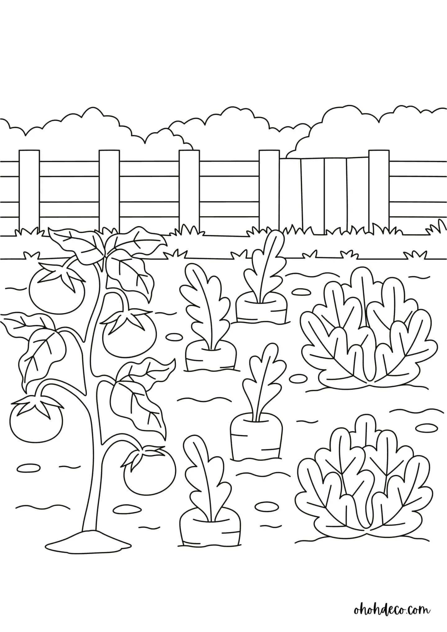 coloring page vegetables