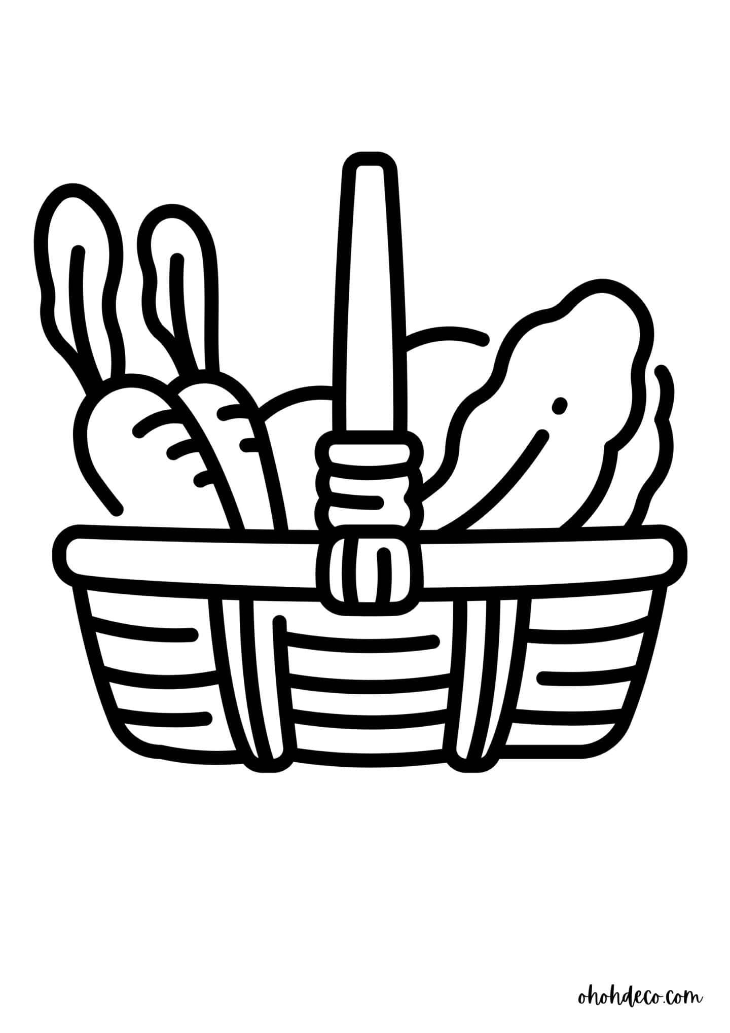 vegetables basket drawing