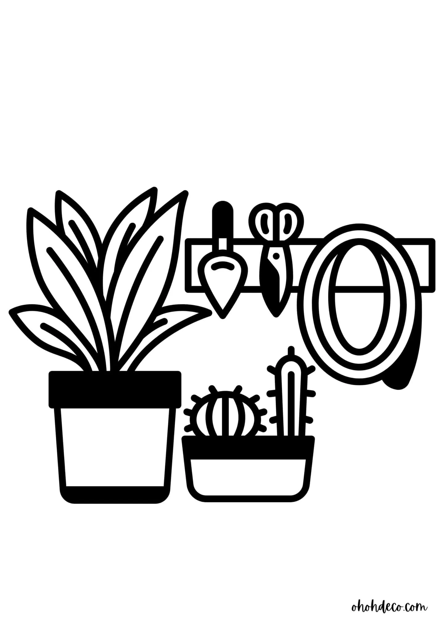 coloring page potting station