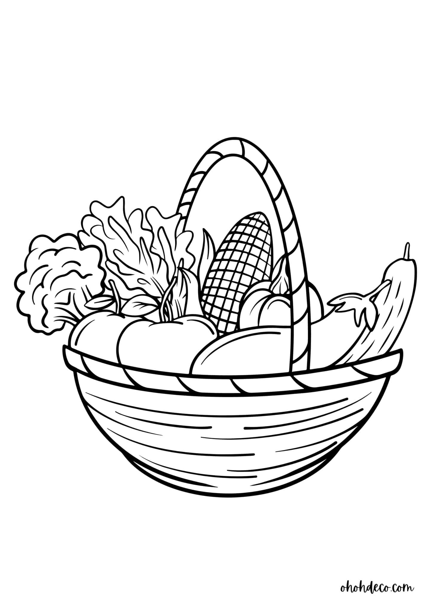 vegetable basket drawing