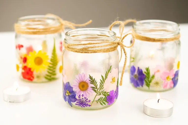 diy dried flower votive