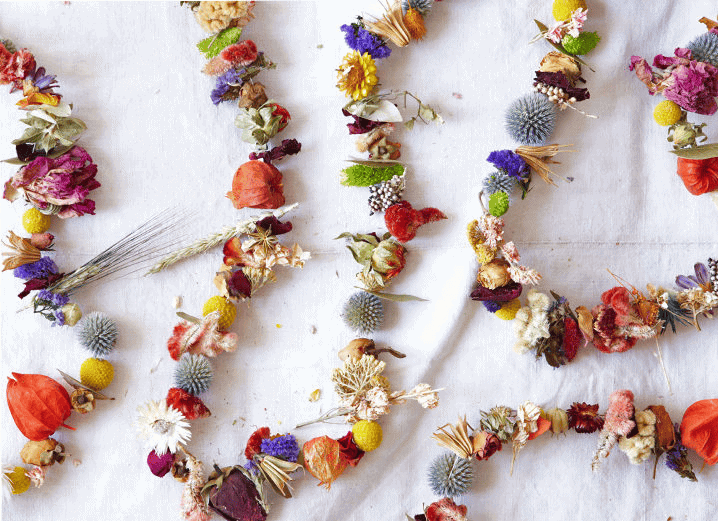 diy dried flower garland