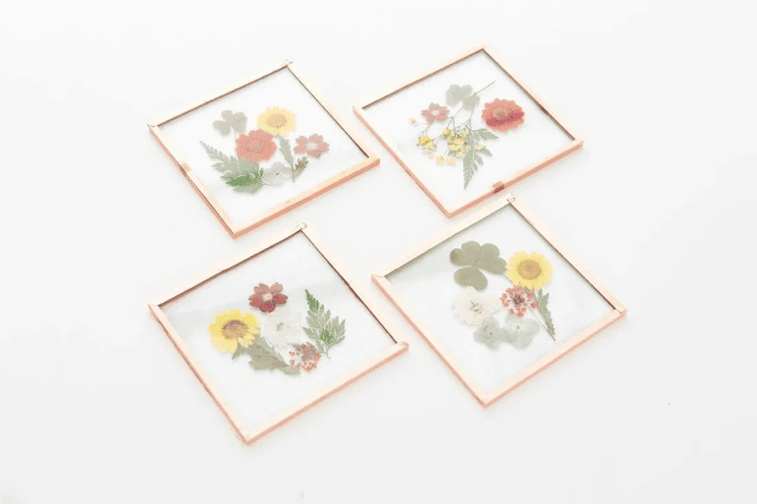 pressed flower coaster