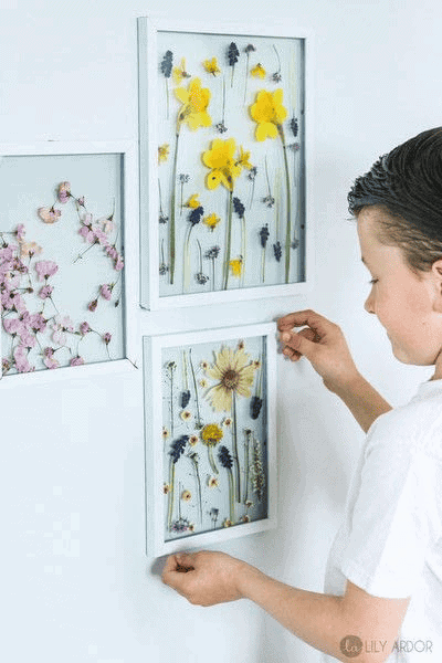 diy floral art wall