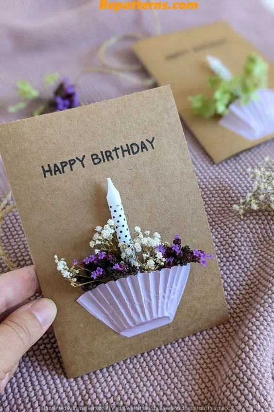 easy DIY Dried flower card