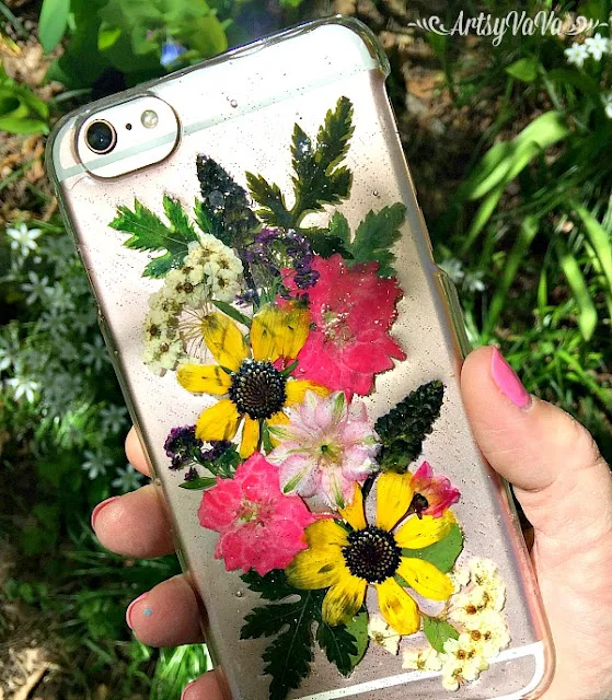 phone case dried flowers diy