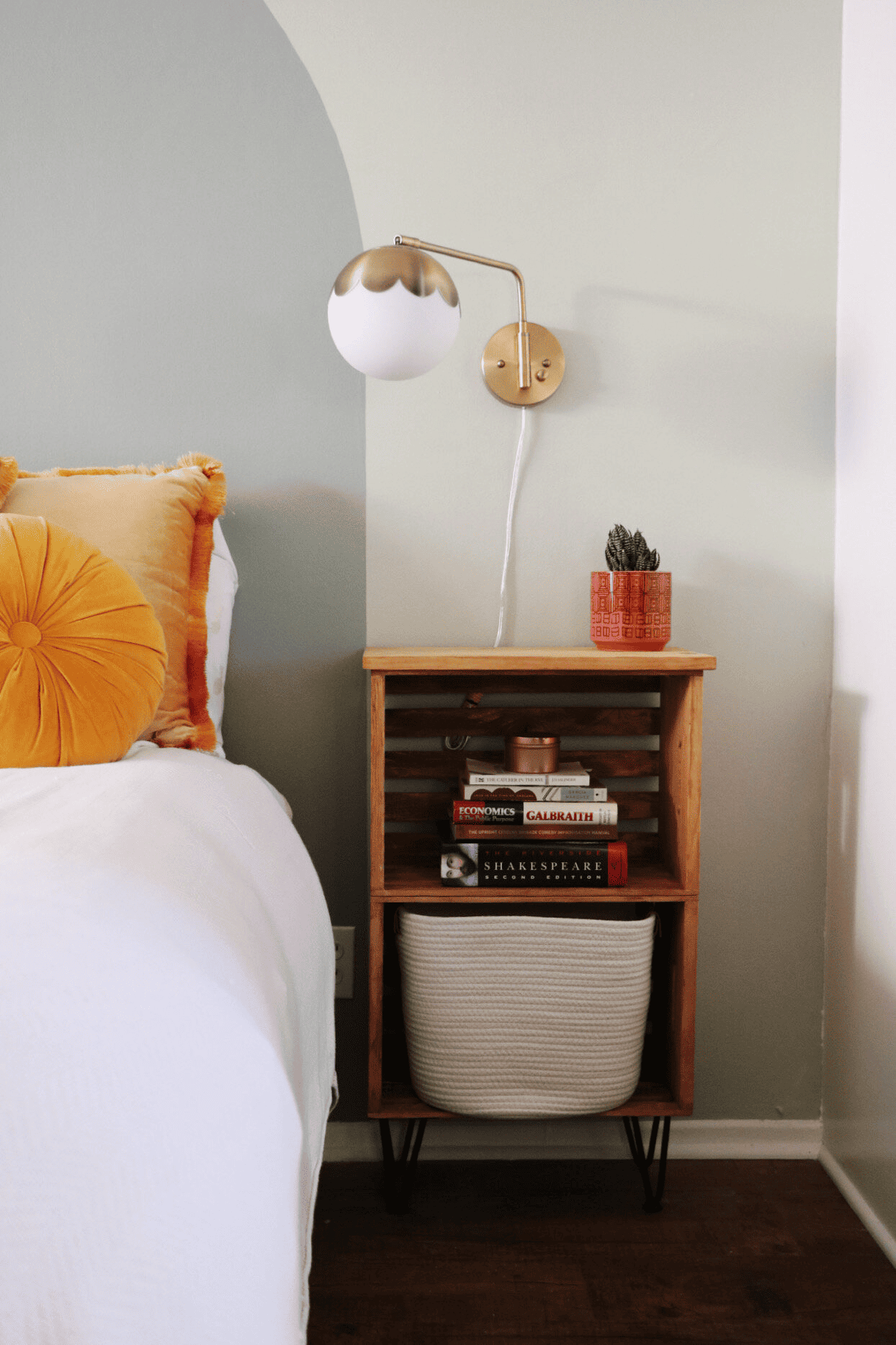 use crate to make a bedside table