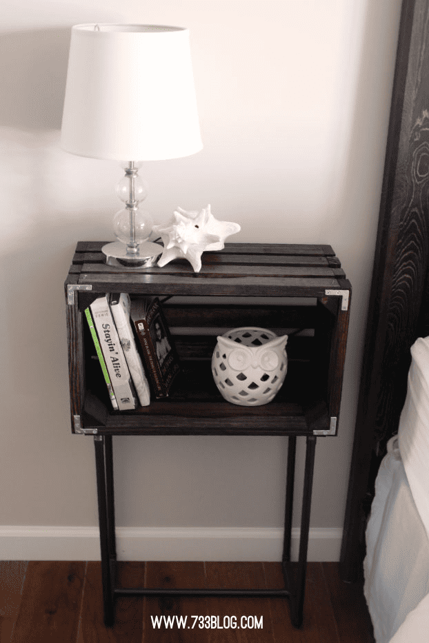 Creative DIY Ideas for Nightstands made with crate