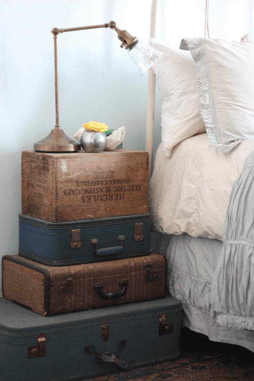 old suitcase nightstand idea