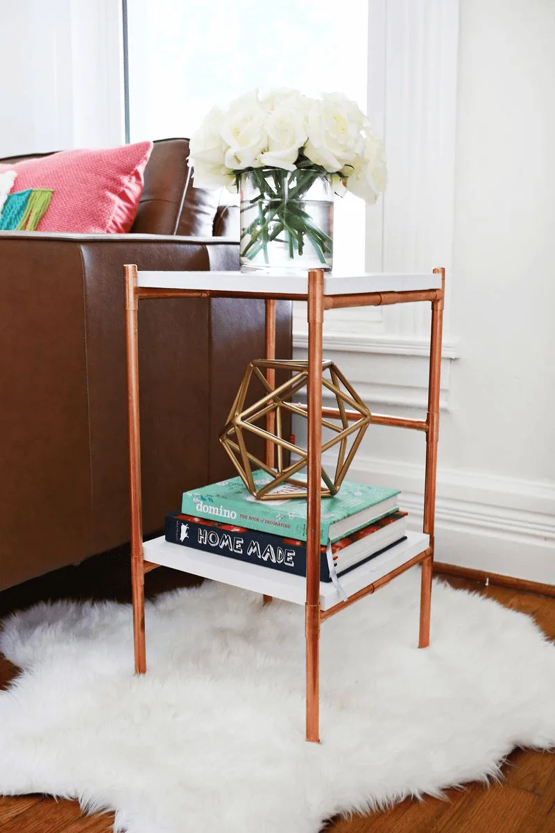 copper diy bedside table