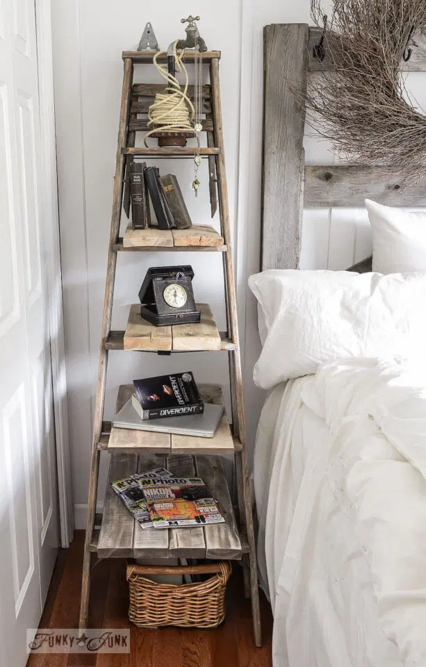 Creative DIY Ideas for Nightstands with old ladder