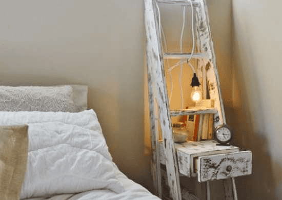 old ladder into bedside nightstand