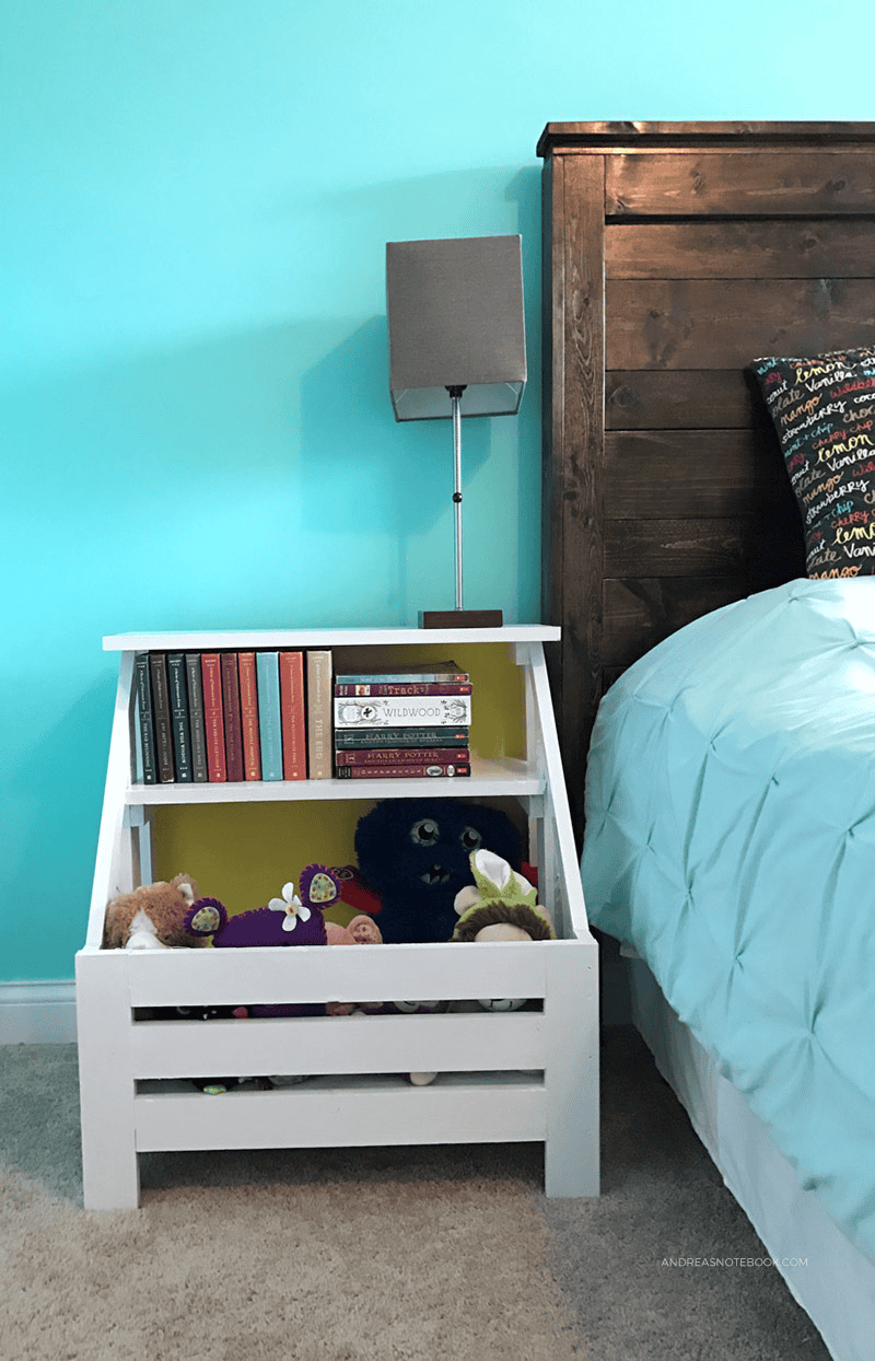 bookshelf and toy storage nightstand