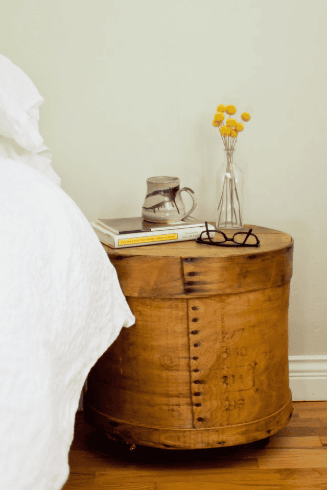 Creative DIY Ideas for Nightstands: cheese box