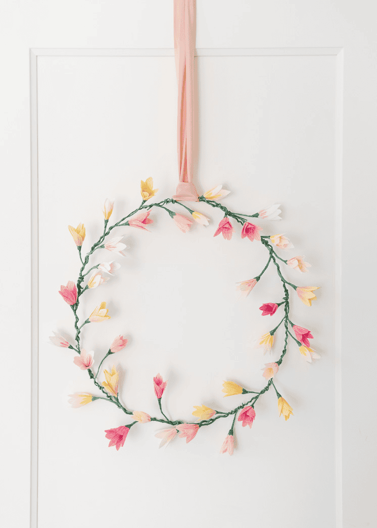 paper spring wreath diy