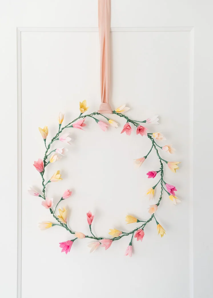 paper spring wreath diy