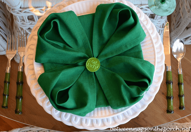 shamrock folded napkin