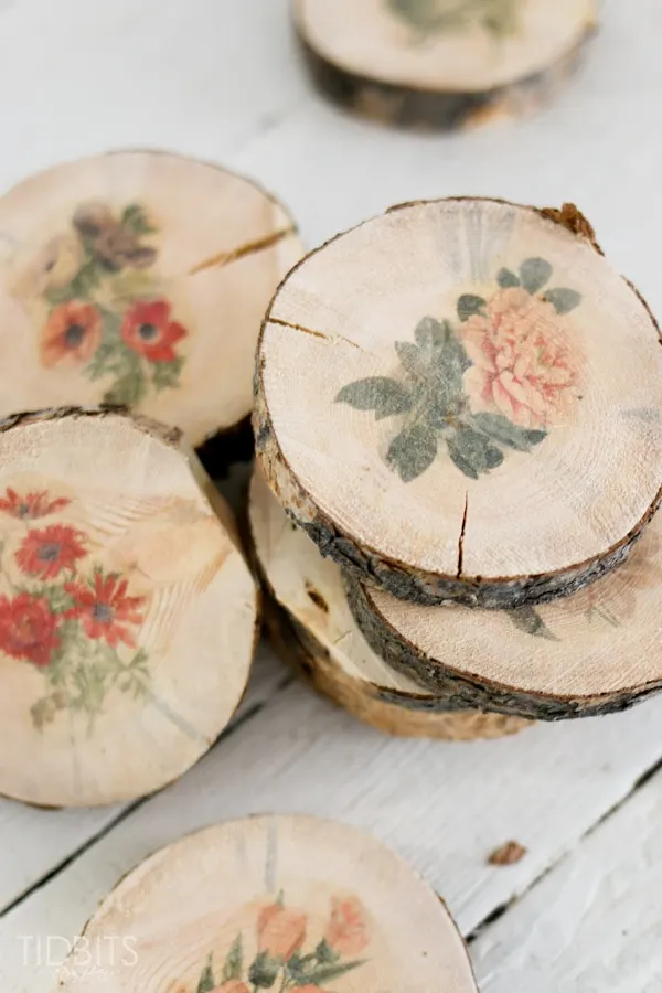 spring craft ideas for adults wood flower coasters