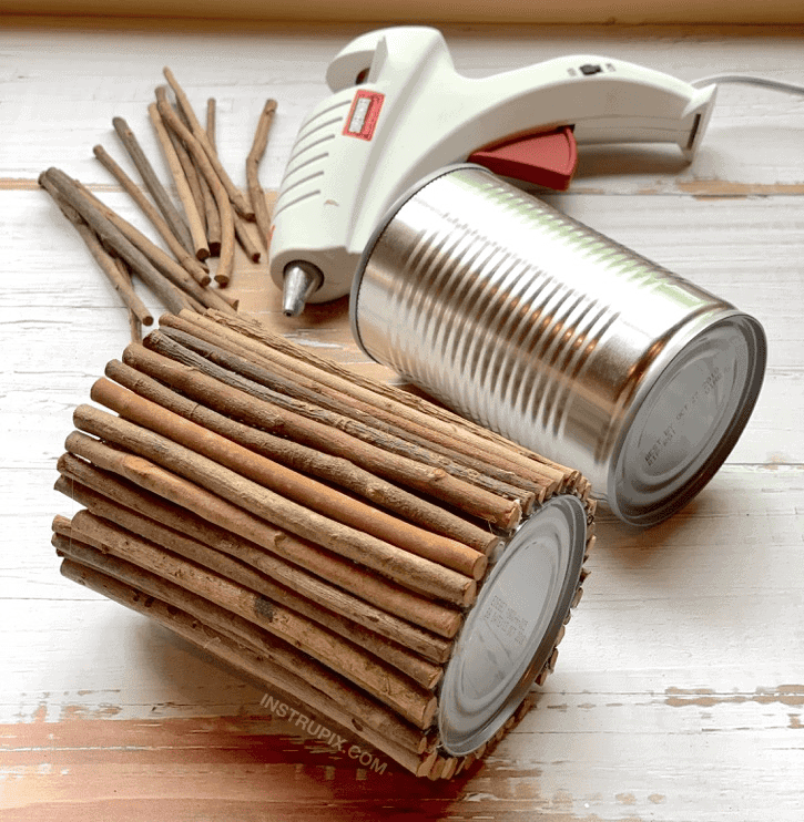 wood stick vase craft
