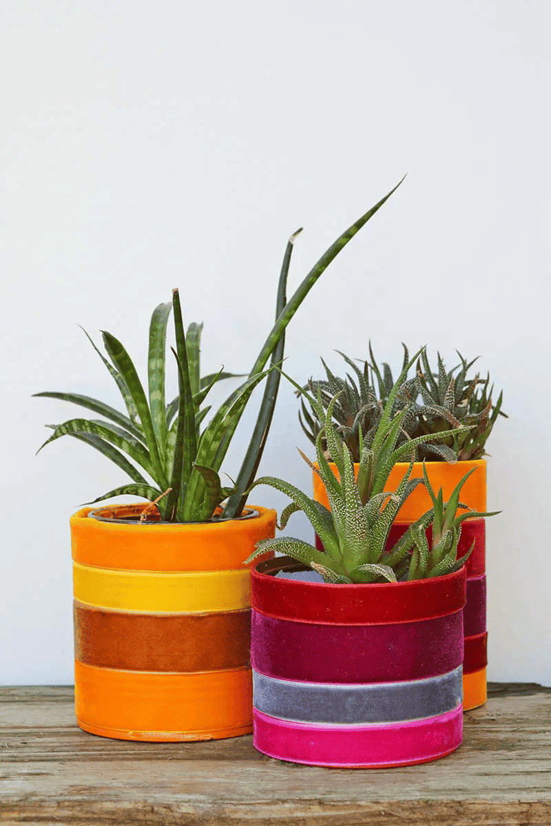 velvet planter diy