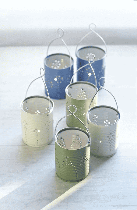 diy tin can lanterns