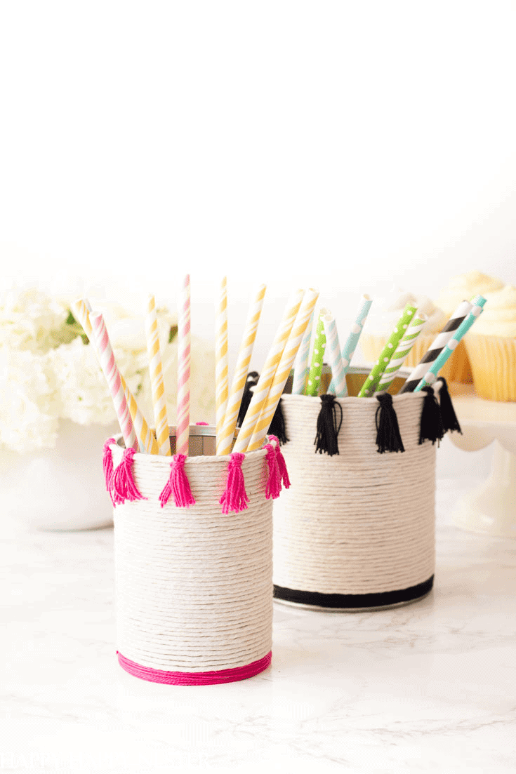 diy tassel pencil holder