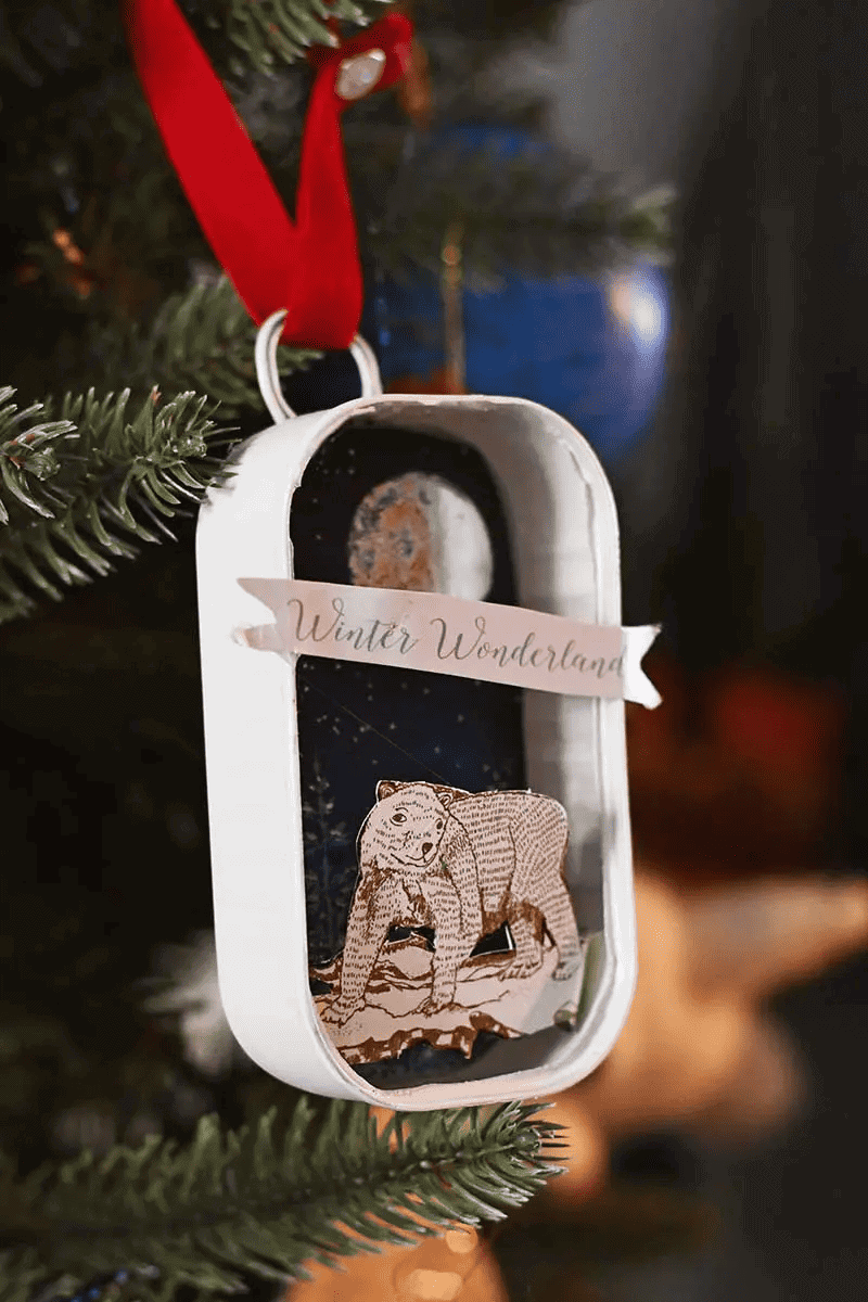 upcycled christmas ornament