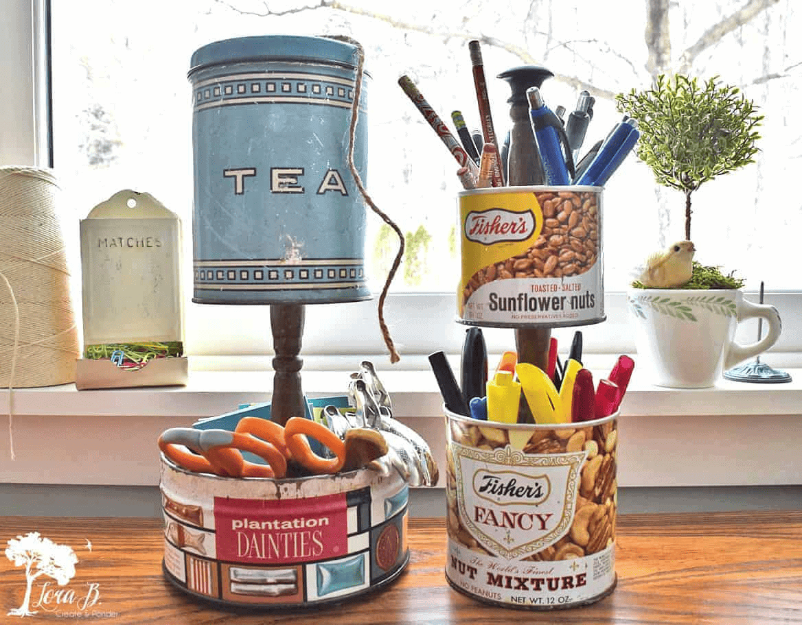 diy can tiered organizer