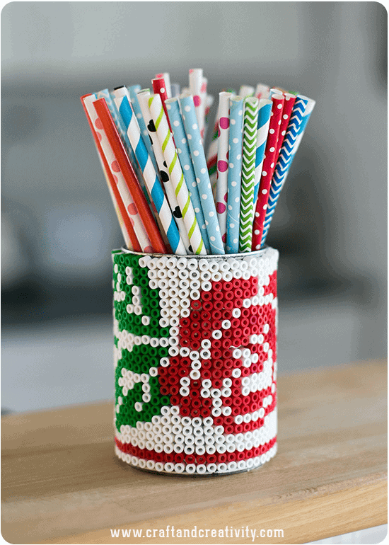 hama beads pencil holder diy