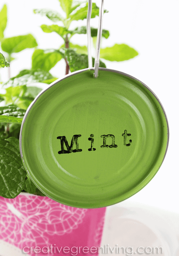 diy garden marker with can lid